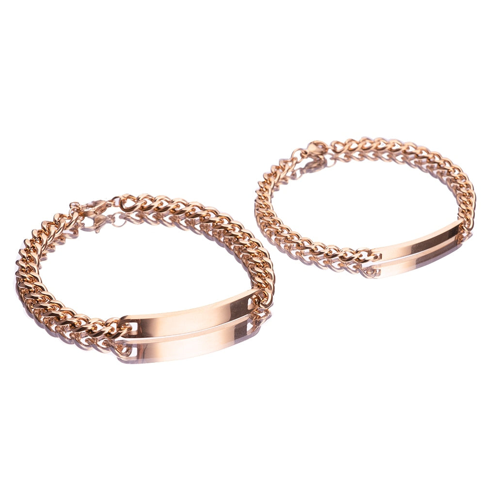COUPLES ENGRAVED BRACELETS SET